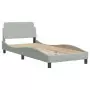 Letto con Materasso Grigio Chiaro 90x190 cm in Velluto