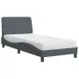 Letto con Materasso Grigio Scuro 80x200 cm in Velluto