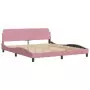 Letto con Materasso Rosa 180x200 cm in Velluto