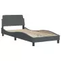 Letto con Materasso Grigio Scuro 90x190 cm in Velluto