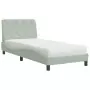 Letto con Materasso Grigio Chiaro 90x200 cm in Velluto