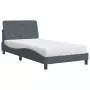 Letto con Materasso Grigio Scuro 100x200 cm in Velluto