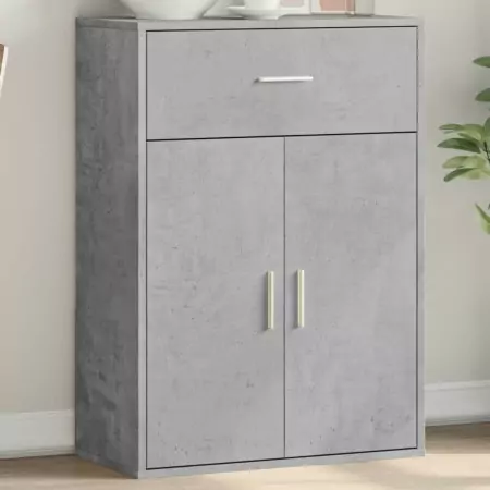 Credenza Grigio Cemento 60x30x84 cm in Legno Multistrato