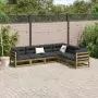 Set Divani da Giardino 6pz con Cuscini Legno Impregnato di Pino