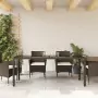 Tavolo Giardino Piano in Vetro Marrone 190x90x75 cm Polyrattan