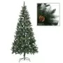 Albero di Natale Artificiale con luci a LED e Pigne 210 cm