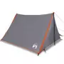 Tenda da Campeggio 2 Persone Grigio e Arancione Impermeabile