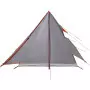 Tenda da Campeggio 2 Persone Grigio e Arancione Impermeabile