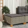 Sgabello Giardino con Cuscino Grigio 63,5x56x32cm in Polyrattan