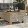 Tavolo da Giardino Grigio 55x55x36 cm Polyrattan e Legno Acacia