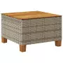 Tavolo da Giardino Grigio 55x55x36 cm Polyrattan e Legno Acacia