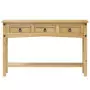 Tavolino Consolle Corona 114x34,5x73 cm Legno Massello di Pino