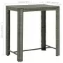 Set da Bar da Giardino 5 pz con Cuscini in Polyrattan Grigio