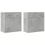 Credenze 2 pz Grigio Cemento 79x38x80 cm in Legno Multistrato