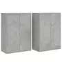 Credenze 2 pz Grigio Cemento 60x31x84 cm in Legno Multistrato