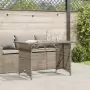 Tavolo da Giardino Piano in Vetro Grigio 110x68x70cm Polyrattan