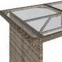 Tavolo da Giardino Piano in Vetro Grigio 110x68x70cm Polyrattan