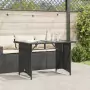 Tavolo da Giardino Piano in Vetro Nero 110x68x70 cm Polyrattan