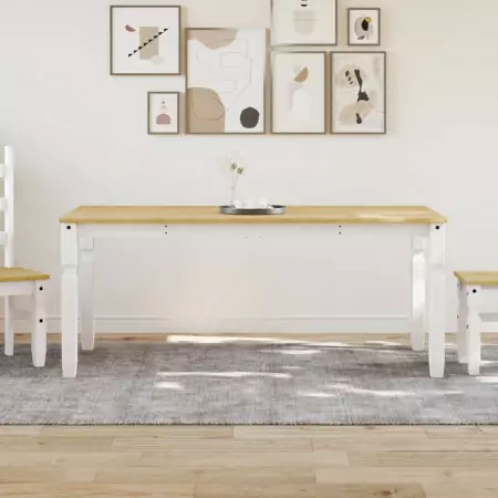 Tavolo da Pranzo Corona 180x90x75 cm in Legno Massello di Pino