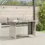 Tavolo Giardino Piano Vetro Grigio Chiaro 110x68x70 Polyrattan