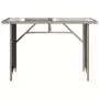 Tavolo Giardino Piano Vetro Grigio Chiaro 110x68x70 Polyrattan