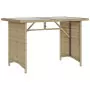 Tavolo da Giardino Piano in Vetro Beige 110x68x70 cm Polyrattan