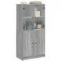 Credenza con Ante Grigio Sonoma 68x37x142 cm Legno Multistrato