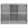 Credenza Grigio Cemento 102x37x75,5 cm in Legno Multistrato