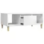 Tavolino Salotto Bianco Lucido 90x50x36,5 cm Legno Multistrato