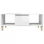 Tavolino Salotto Bianco Lucido 90x50x36,5 cm Legno Multistrato