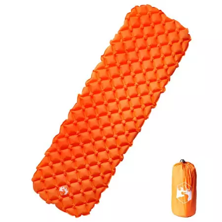 Materasso da Campeggio Gonfiabile Arancione 190x58x6 cm