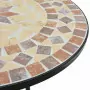 Tavolino Bistrot con Mosaico Terracotta e Bianco Ceramica