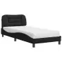 Letto con Materasso Nero 80x200 cm in Similpelle