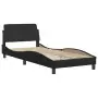 Letto con Materasso Nero 80x200 cm in Similpelle