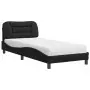 Letto con Materasso Nero 90x200 cm in Similpelle