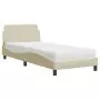 Letto con Materasso Crema 80x200 cm in Tessuto