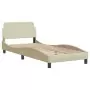 Letto con Materasso Crema 80x200 cm in Tessuto