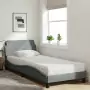 Letto con Materasso Grigio Chiaro 90x200 cm in Tessuto