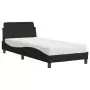 Letto con Materasso Nero 90x200 cm in Tessuto