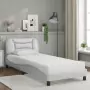 Letto con Materasso Bianco 90x200 cm in Similpelle