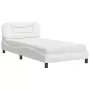 Letto con Materasso Bianco 100x200 cm in Similpelle