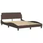 Letto con Materasso Marrone 120x200cm in Similpelle