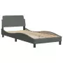 Letto con Materasso Grigio Scuro 90x200 cm in Tessuto