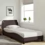 Letto con Materasso Marrone Scuro 90x200 cm in Tessuto