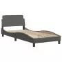 Letto con Materasso Grgio 80x200 cm in Similpelle