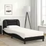 Letto con Materasso Nero e Bianco 80x200 cm in Similpelle