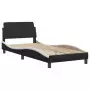 Letto con Materasso Nero e Bianco 80x200 cm in Similpelle