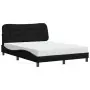 Letto con Materasso Nero 120x200 cm in Tessuto