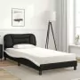 Letto con Materasso Nero e Bianco 100x200 cm in Similpelle