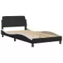 Letto con Materasso Nero e Bianco 100x200 cm in Similpelle